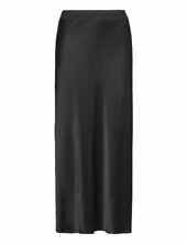 2nd Cleo Tt - Satin Ease Polvipituinen Hame Black 2ndday
