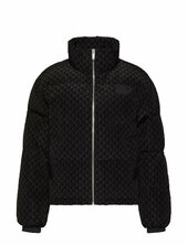 Aop Mid Weight Down Puffer Jacke Vuorillinen Takki Topattu Takki Black Calvin Klein