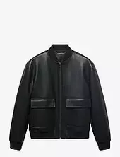 Leather-effect Bomber Jacket Bombertakki Takki Black Mango