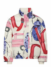 2424 Printed Tech, Long Sleeve Puff Vuorillinen Takki Topattu Takki Cream Stine Goya