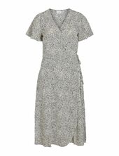 Vilovie S/s Wrap Midi Dress/su - Noos Polvipituinen Mekko Beige Vila
