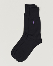 Polo Ralph Lauren 3-pack Mercerized Cotton Socks Black