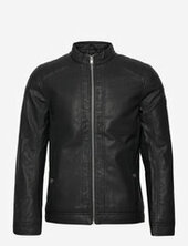 Fake Leather Jacket Nahkatakki Black Tom Tailor