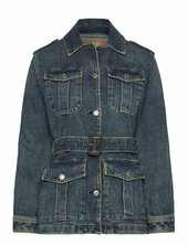 Belted Denim Field Jacket Farkkutakki Denimtakki Blue Lauren Ralph Lauren