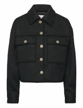 Rwnelly Boucle Wool Blend Ls Oversi Villakangastakki Black Rosemunde