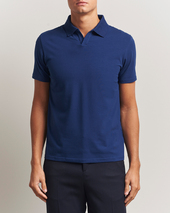 Filippa K Soft Lycra Polo T-shirt Royal Navy