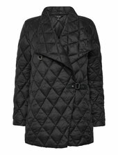 Buckle-trim Diamond-quilted Down Coat Tikkitakki Black Lauren Ralph Lauren