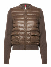 Ul Padded Reg Knit Mix Jacket Vuorillinen Takki Topattu Takki Brown Tommy Hilfiger