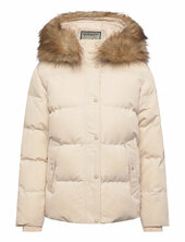 Everest 5 Baffle Puffer Jkt Vuorillinen Takki Topattu Takki Cream Superdry