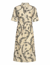 Joanna - Floral Jacquard Polvipituinen Mekko Cream Day Birger Et Mikkelsen