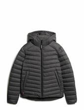 Hooded Tweed Fuji Padded Jkt Vuorillinen Takki Topattu Takki Grey Superdry