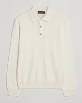 Morris Cashmere Polo Neck Off White