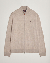 Morris Merino Zip Cardigan Khaki