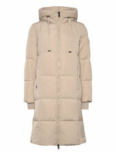 Mmnova Square Down Coat Topattu Pitkä Takki Beige Mos Mosh
