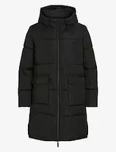 Vidorsty L/s Padded Coat Topattu Pitkä Takki Black Vila