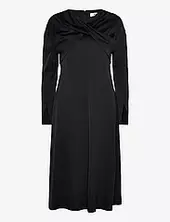 Lyanna - Fluid Viscose Rd Polvipituinen Mekko Black Day Birger Et Mikkelsen