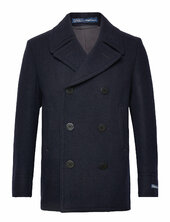 Polo Wool-blend Melton Peacoat Villakangastakki Pitkä Takki Navy Polo Ralph Lauren