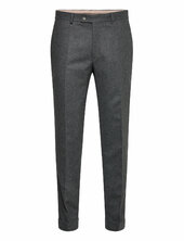 Jack Flannel Suit Trouser Puvun Housut Suorat Housut Grey Morris