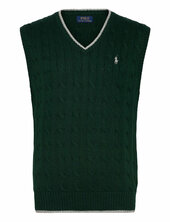Cable-knit Cotton Sweater Vest Liivi Green Polo Ralph Lauren