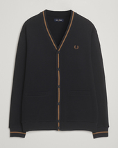 Fred Perry Tipped Pique Textured Cardigan Black