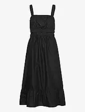 Objramilla S/s Long Dress 126 Polvipituinen Mekko Black Object