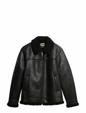 Faux Shearling Aviator Jacket Nahkatakki Black Superdry