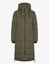Shelter Pu Coat Topattu Pitkä Takki Khaki Green Tretorn