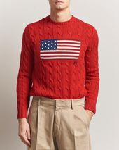Polo Ralph Lauren Cotton Cable Flag Sweater Rl 2000 Red