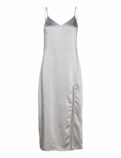 Side-slit Satin Dress Polvipituinen Mekko Silver Mango