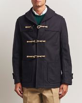 Gloverall Shawl Collar Duffle Jacket Navy