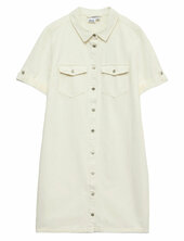 Vmjennie Ss Short Denim Dress Ga Noos Polvipituinen Mekko White Vero Moda