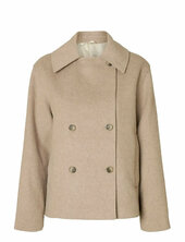 Slfalma Wool Blend Jacket Noos Villakangastakki Beige Selected