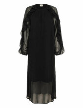 Kamila Chiffon Dress Polvipituinen Mekko Black Kaffe
