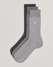 Polo Ralph Lauren 3-pack Egyptian Rib Crew Sock  Grey Combo