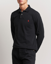 Polo Ralph Lauren Custom Slim Fit Long Sleeve Polo Polo Black
