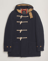 Gloverall Mid Length Monty Union Jack Duffle Coat Navy