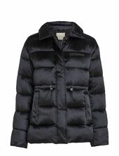 Mw Padded Satin Drawstringjacket Vuorillinen Takki Topattu Takki Black Calvin Klein