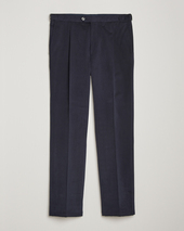 Oscar Jacobson Delon Brushed Cotton Trousers Navy