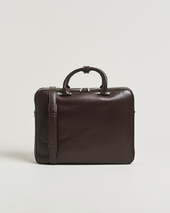 Tiger Of Sweden Valise Smooth Leather Double Zip Briefcase Dark Brown