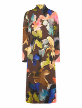 Long Sleeve Midi Dress, 2263 Dry Vi Polvipituinen Mekko Multi/patterned Stine Goya