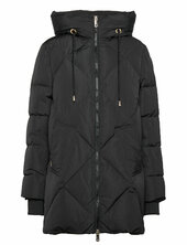 Aimee Down Jacket Topattu Pitkä Takki Black Mos Mosh