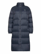 Essential Midweight Long Puffer Topattu Pitkä Takki Navy Calvin Klein Jeans