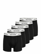 Onsfitz Solid Black Boxer 5-pack Bokserit Black Only & Sons