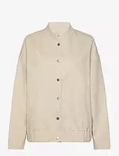 Linen Blend Bomber Jacket Bombertakki Beige Gina Tricot