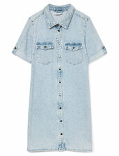 Vmjennie Ss Short Denim Dress Ga Noos Polvipituinen Mekko Blue Vero Moda