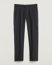 Oscar Jacobson Denz Straight Wool Tuxedo Trousers Black
