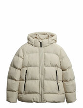 Hooded 5 Baffle Sports Puffer Vuorillinen Takki Topattu Takki Cream Superdry