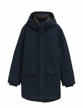 Tech Hooded Parka Parka Takki Navy Tom Tailor