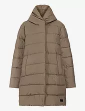Nella Wns Parka Topattu Pitkä Takki Beige Didriksons