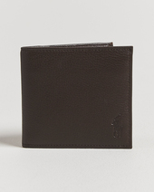 Polo Ralph Lauren Pebbled Leather Billfold Wallet Brown